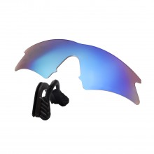 Walleva Ice Blue Mr.Shield Polarized Replacement Lenses + Black Nosepad for Oakley M Frame Sweep Sunglasses
